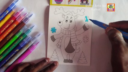 How to draw  Funny Deer | Drawing, Painting for Kids and Toddlers | Coloring page