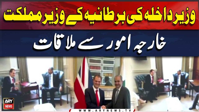 Interior Minister Mohsin Naqvi met with British Minister of State for Foreign Affairs