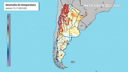 Anomalía de temperaturas en Argentina
