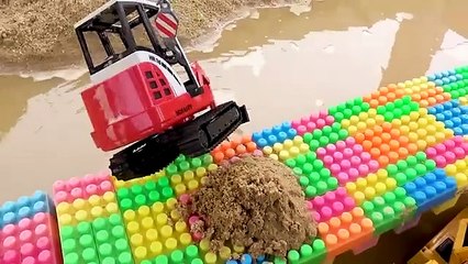 Rescue construction vehicles with police car and trucks _ Toy car story _ BIBO TOYS