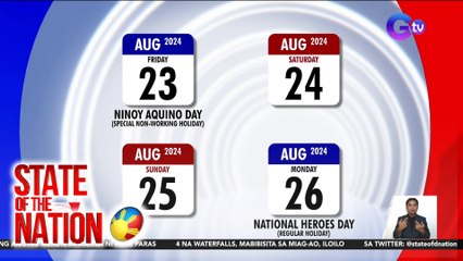 Ninoy Aquino Day, inilipat ng Malacañang sa August 23 | SONA
