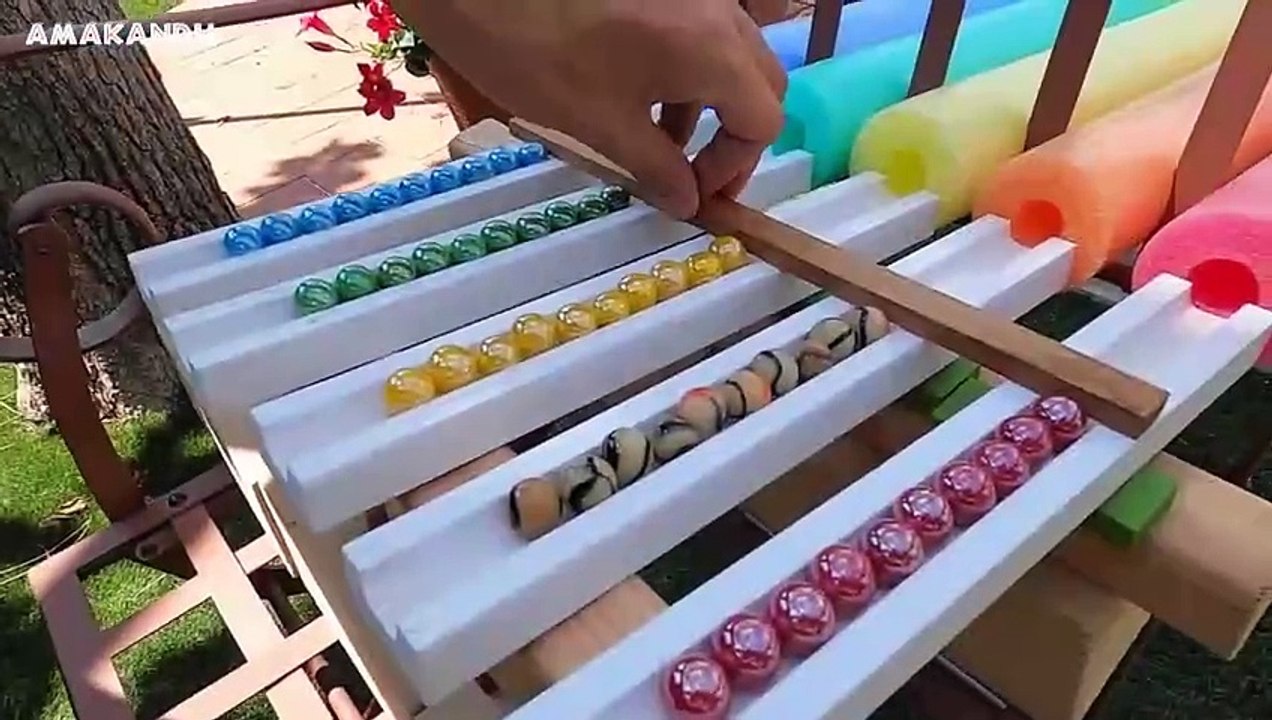 Marble Run Race ASMR Colorful Pop Tubes