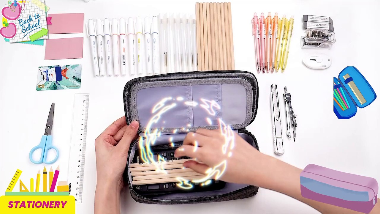 WEMATE Back to School Supplies Pen Case, Large Pencil Case, Big Capacity Pencil Pouch Stationery Pen Bag, Storage High Capacity Bag Pouch Holder Box Organizer, Marker Pen Case for Women & Men