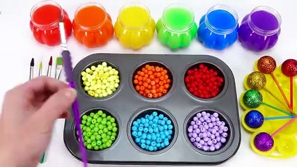 Satisfying Video l How to Make Rainbow Lollipop Fruits AND Paint TO Princess W Slime Cutting ASMR