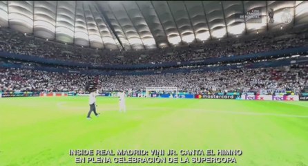Vinicius leads anthem: fans join in thunderous chorus after Real Madrid's Super Cup triumph!