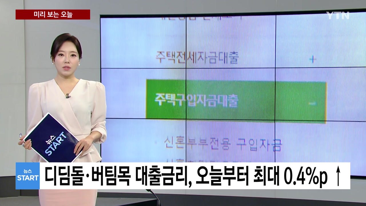 [미리보는 오늘] 디딤돌·버팀목 대출금리, 최대 0.4%p 오른다 / YTN
