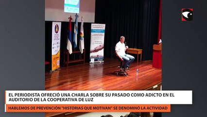 El periodista ofreció una charla sobre su pasado como adicto en el auditorio de la cooperativa de luz