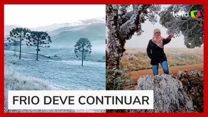 Neve, gelo e baixas temperaturas: o fim de semana de frio na Serra catarinense