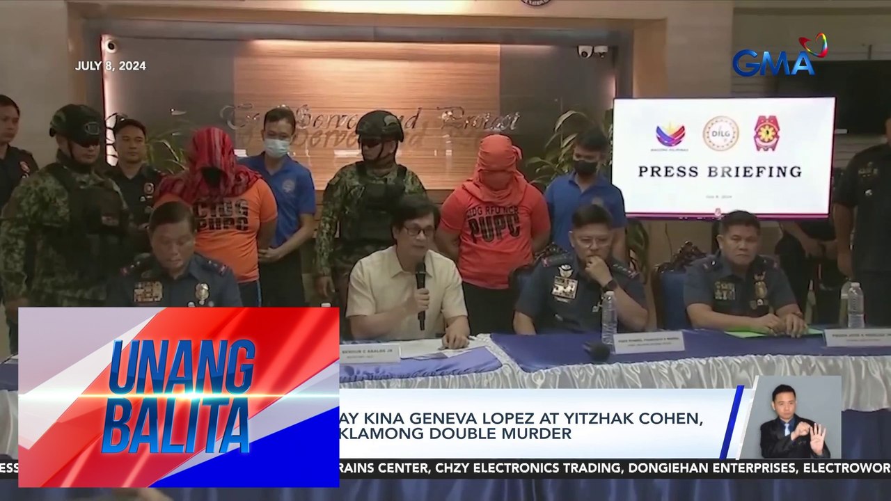 5 suspek sa pagpatay kina Geneva Lopez at Yitzhak Cohen, sinampahan ng reklamong double murder | Unang Balita