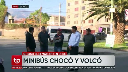 Dos accidentes en Cochabamba por conductores que se pasaron el semáforo en rojo