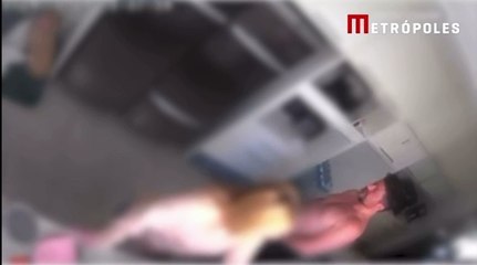 Brutalidade: vídeo mostra empresário espancando esposa na frente de filha de 3 anos