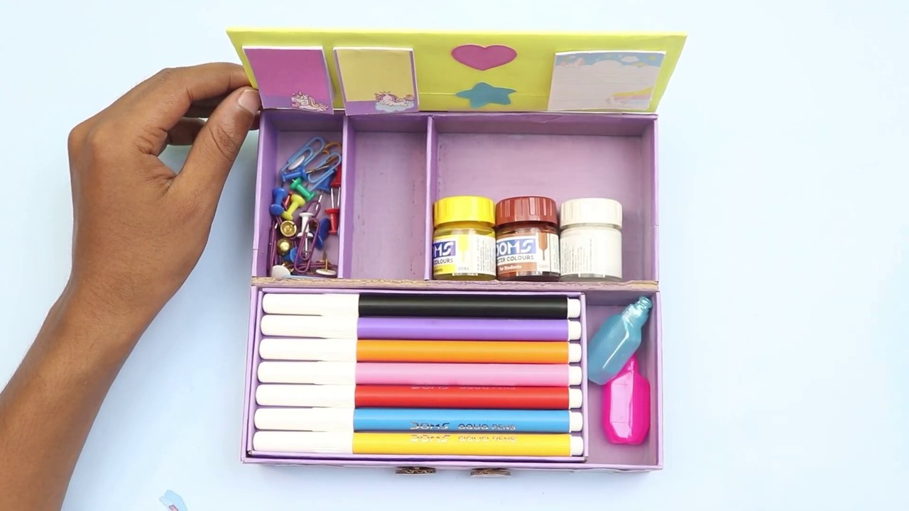How to make Pencil box from cardboard very easy || DIY pencil box from cardboard