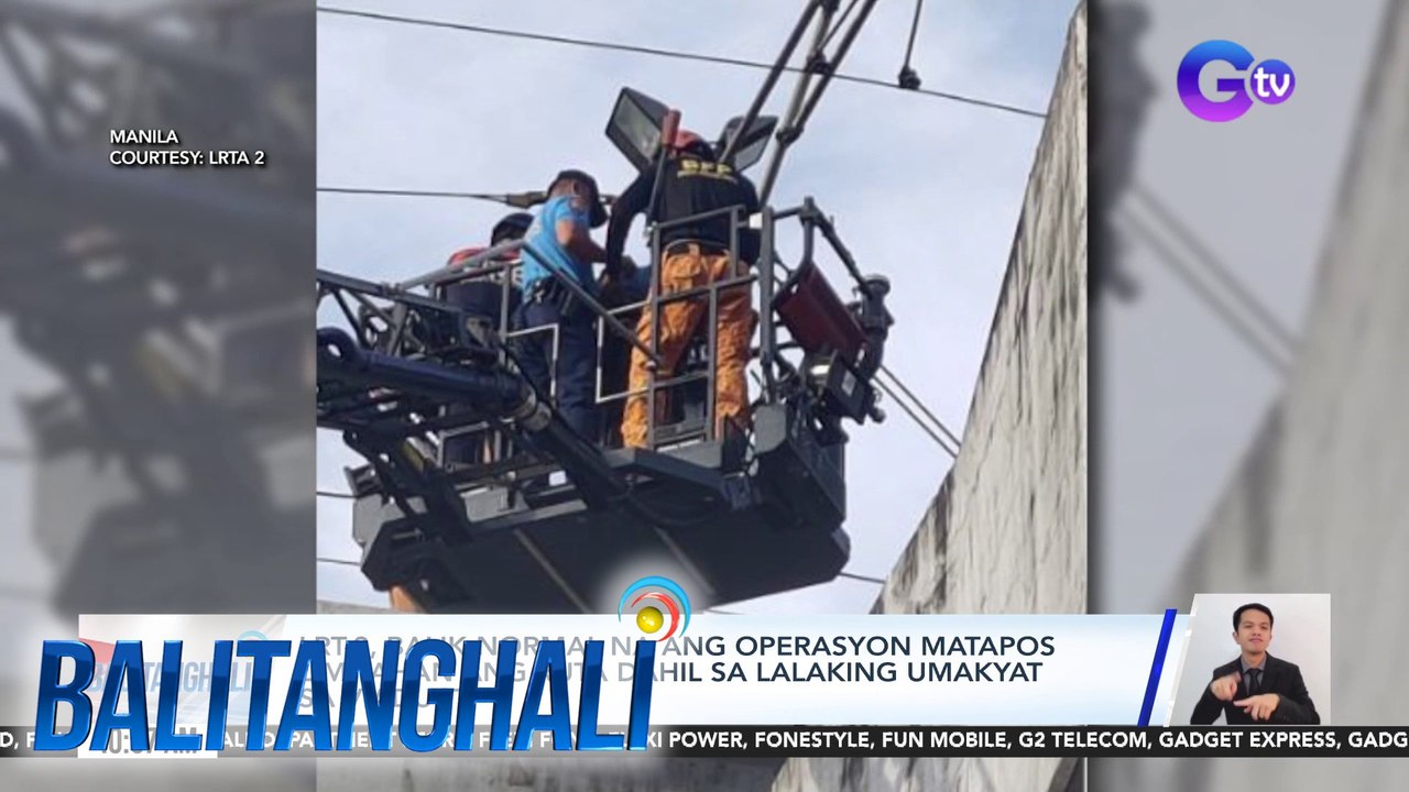 LRT-2, balik-normal na ang operasyon matapos limitahan ang ruta dahil sa lalaking umakyat sa viaduct | Balitanghali