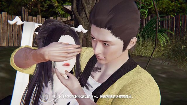Xiaolongnü was blindfolded and hugged by someone 小龍女被人蒙住了眼睛，並抱住了 The Return of Condor Heroes 神鵰俠侶 Comic Manga 3D AI Anime