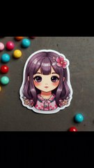 Kawaii girl stickers