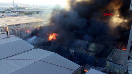 Gaziantep'te, halı fabrikasında yangın