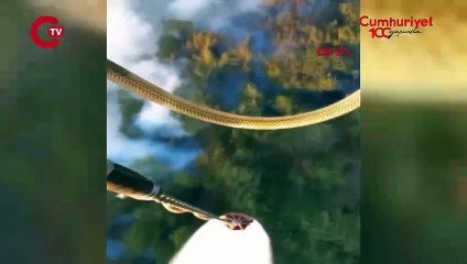 Çeşme'de orman dışı alanda çıkan yangın: Havadan ve karadan müdahale sürüyor