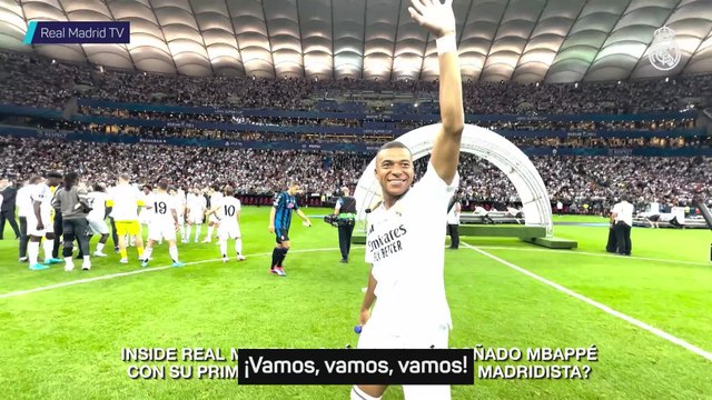 MBAPPÉ, celebración de la SUPERCOPA de EUROPA con el REAL MADRID