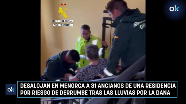 Desalojan en Menorca a 31 ancianos de una residencia por riesgo de derrumbe tras las lluvias por la DANA