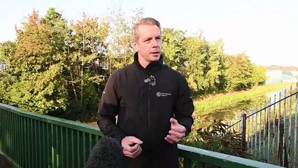 Environment Agency area director Marc Lidderth makes a statement regarding the toxic spill at the Walsall canal.