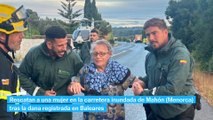 NO USAR | Rescatan a una mujer en la carretera de Mahón (Menorca) debido a la dana