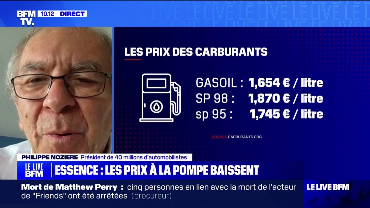 Baisse du prix du gazole: "Ça représente un beau petit pécule pour tous les gens qui sont partis en vacances", se félicite Philippe Nozière de 40 millions d'automobilistes