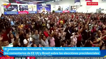 Maduro rechaza los comentarios de EE UU y Brasil sobre las elecciones en Venezuela