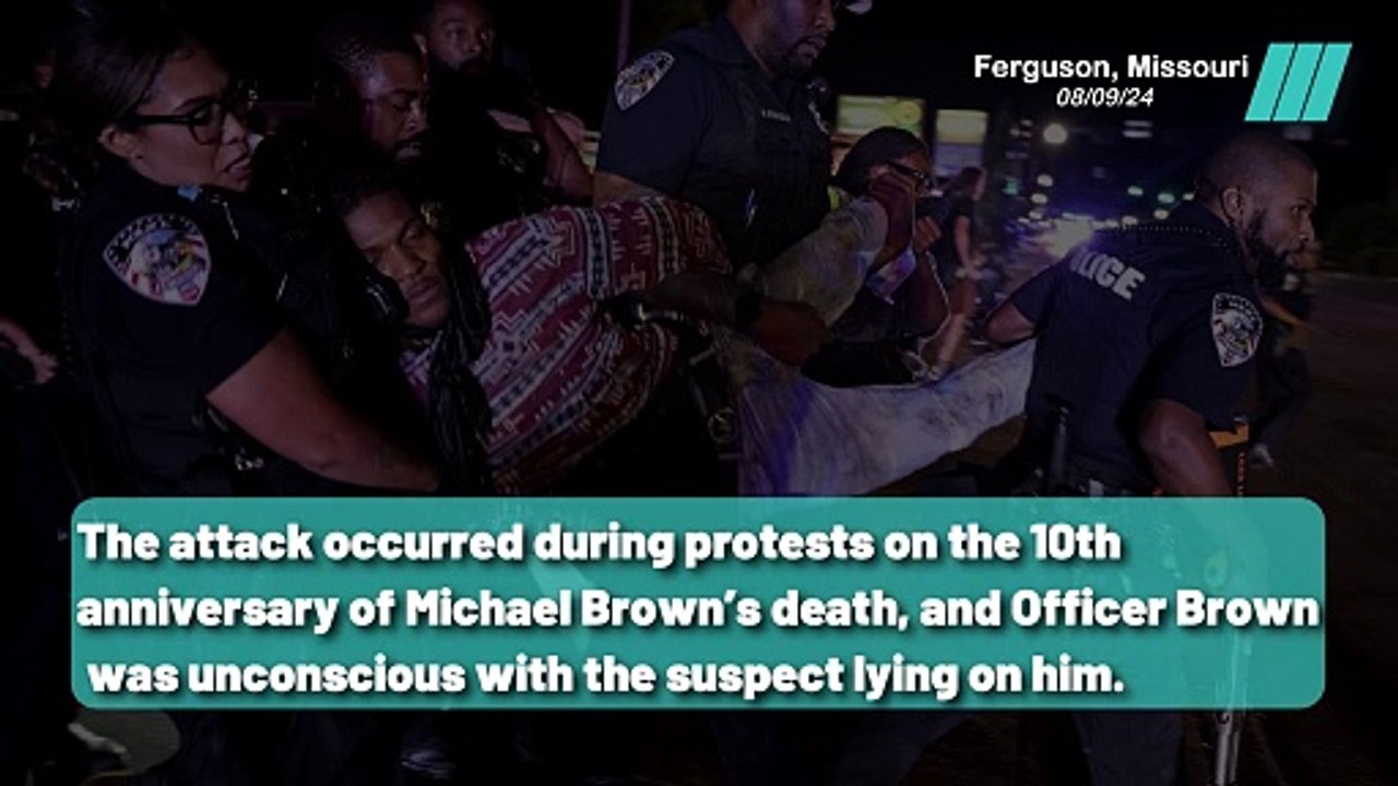 Ferguson Officer Brown Assaulted in Michael Brown Protest