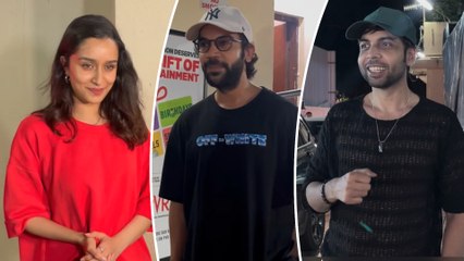 Télécharger la video: Stree 2 की रिलीज के बाद Juhu PVR थिएटर के बाहर स्पॉट हुए फिल्म के लीड सितारे, Stree 3 पर किया रिएक्ट