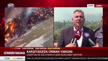İzmir'deki yangında alevler evleri tehdit ediyor