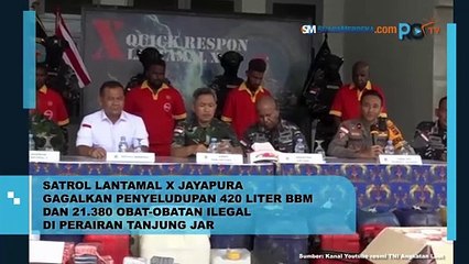 Satrol Lantamal X Jayapura Gagalkan Penyelundupan 420 Liter BBM dan 21.380 Obat-Obatan Ilegal di Perairan Tanjung Ria, Jayapura