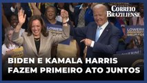 Biden e Kamala dão impulso à campanha democrata em seu primeiro ato juntos