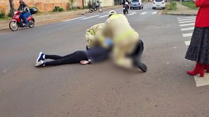 Acidente entre Onix e Biz deixa mulher ferida no Cascavel Velho