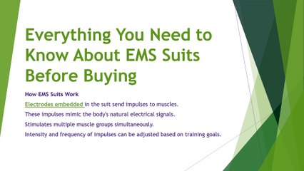 Everything You Need to Know About EMS Suits