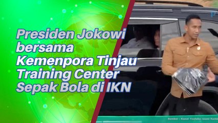 Presiden Joko Widodo Bersama Menpora Tinjau Training Center Sepak Bola Di IKN