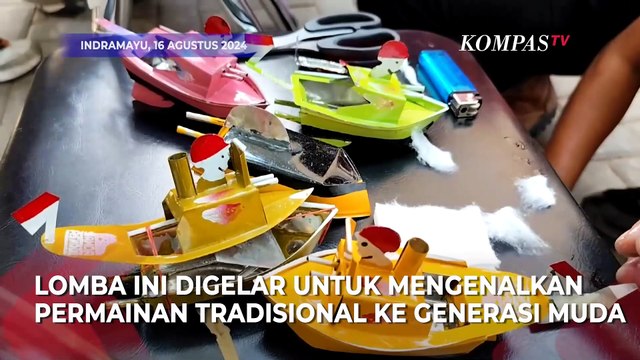 Para Bapak Ini Tertawa Lepas saat Ikut Lomba Balap Kapal Otok-otok Meriahkan HUT ke-79 RI
