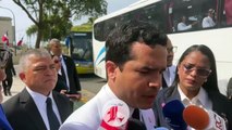 Omar Fernández a su llegada a la Asamblea del Congreso Nacional