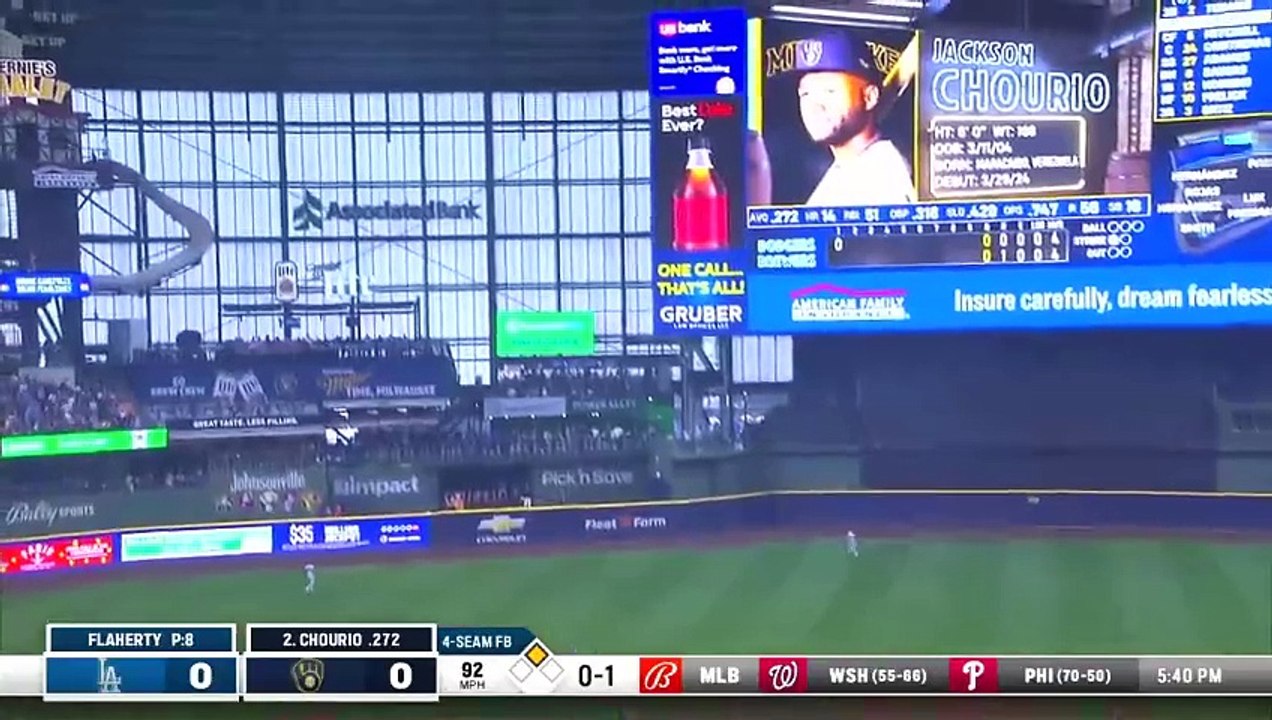 Jackson Chourio sacó su jonrón 15 de la temporada