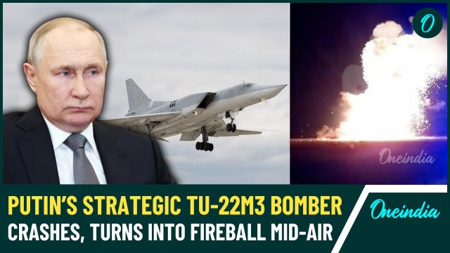Putin’s Deadly Tu-22M3 Strategic Bomber Catches Fire Mid-Air, Explodes In Siberia | Ukraine War