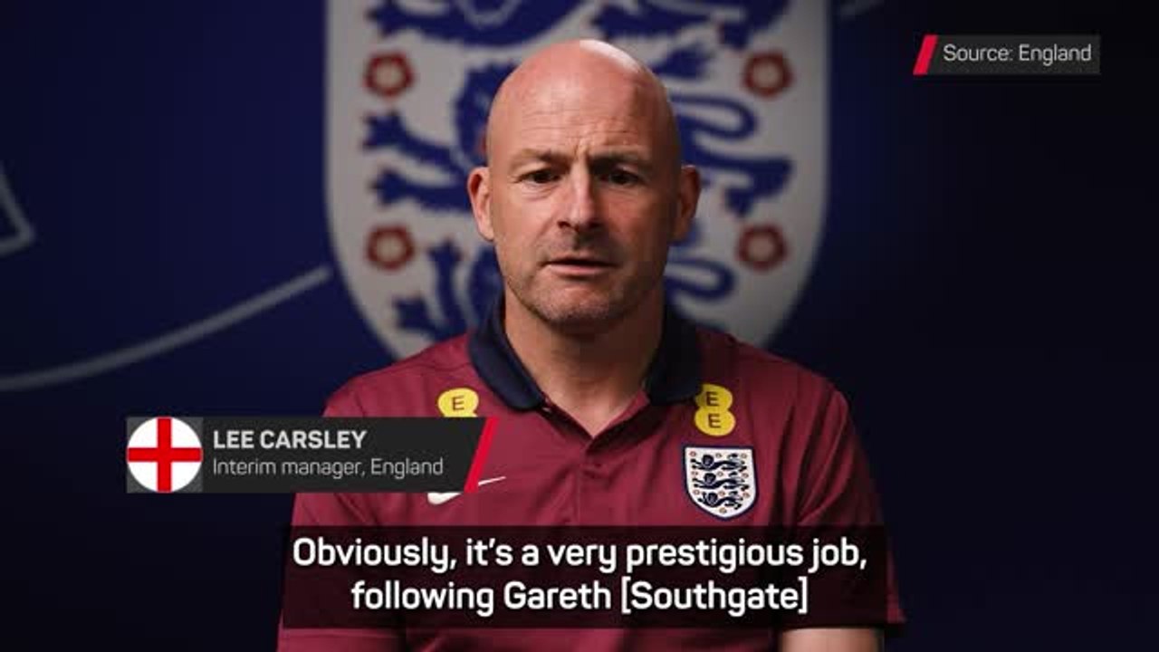 Carsley privileged to take 'prestigious' England interim role