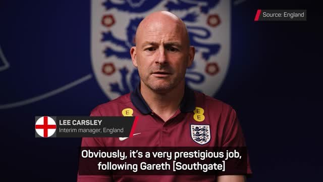 Carsley privileged to take 'prestigious' England interim role