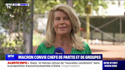 "Trouver des compromis à défaut de trouver des consensus": Dominique Faure (ministre déléguée démissionnaire des Collectivités territoriales et de la Ruralité) évoque les consultations à l'Élysée