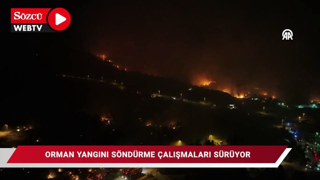 Karşıyaka'da orman yangını Drone görüntüleri