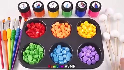 Satisfying Video How to make Rainbow Lollipop Candy and Glossy Balls into Playdoh Cutting ASMR