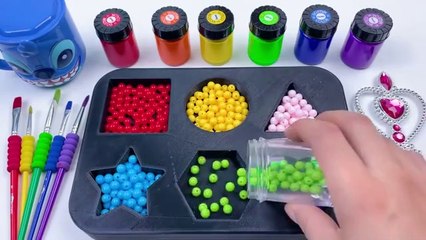 Satisfying video||Making lollipop by mixing slime and colourful beads...