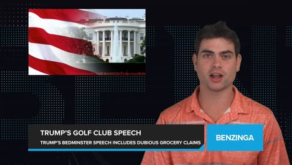 Trump Addresses Crowd at Bedminster Golf Club, Sparks Controversy Over Grocery Cost Claims 🏌️‍♂️