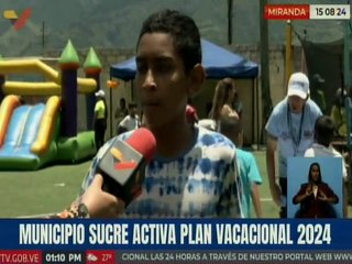 Miranda | Más de 10 mil niños y niñas del municipio Sucre disfrutan del Plan Vacacional 2024