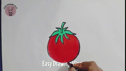 how to draw a Red tomato ｜ কিভাবে সহজে টমেটো আঁকতে হয় ｜