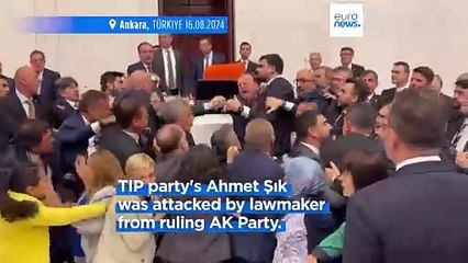 Turkish MPs draw blood in brawl during debate on jailed colleague