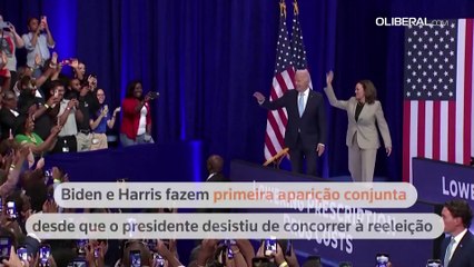 Biden e Harris fazem sua primeira aparição conjunta desde mudança na candidatura
